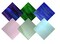 Wissmach 6 Sheet Mixed Color Variety Stained Glass Pack, Purple/Green/Blue